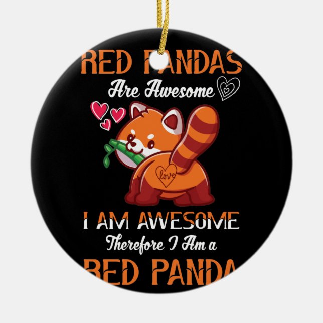 Red Panda Red Panda Lover Red Panda Ceramic Ornament (Front)