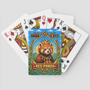 Red Panda Retro 8-Bit Pixel Art Poker Cards
