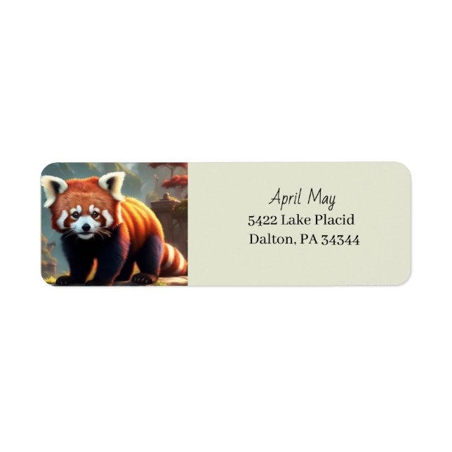 Red Panda Return Address Label (Front)