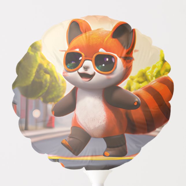 Red Panda Rides  Balloon (Front)