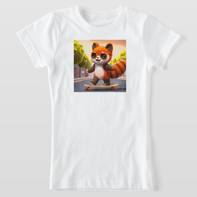 Red Panda Rides     T-Shirt (Laydown)