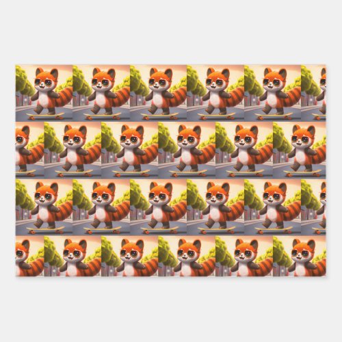 Red Panda Rides       Wrapping Paper Sheets