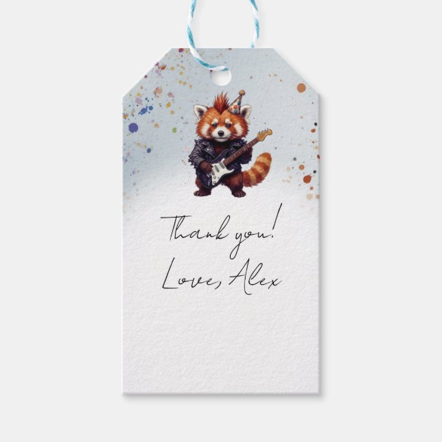 Red Panda Rocker Gift Tag (Front)