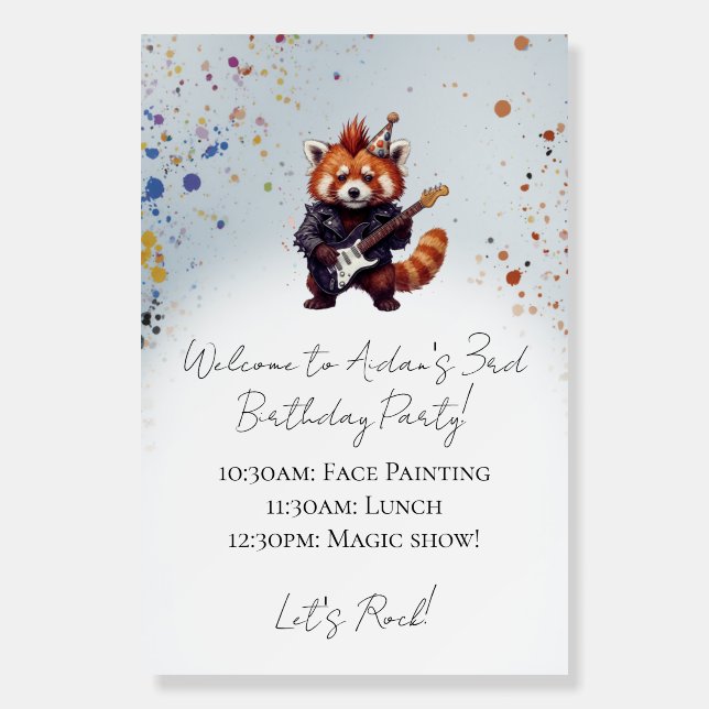 Red Panda Rocker Welcome Sign (Front)