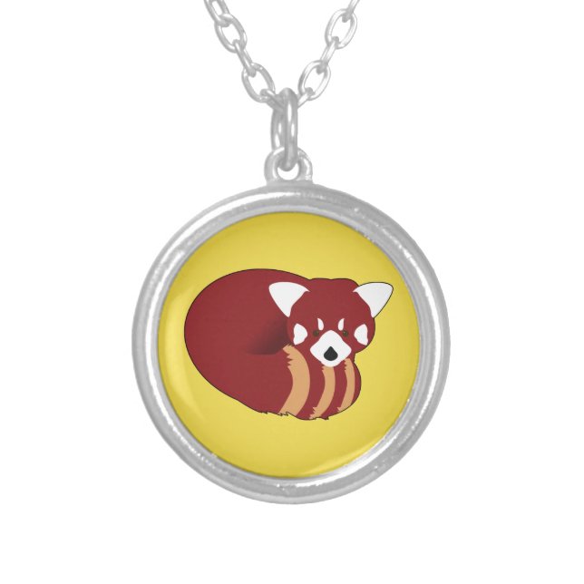 Red Panda Silver Plated Necklace (Front)