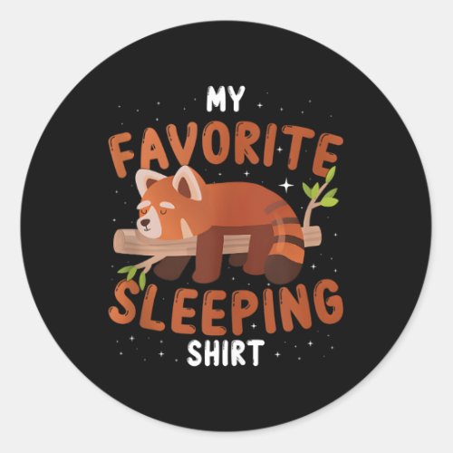 Red Panda Sleeg Nightgown Pajama Red Panda Classic Round Sticker