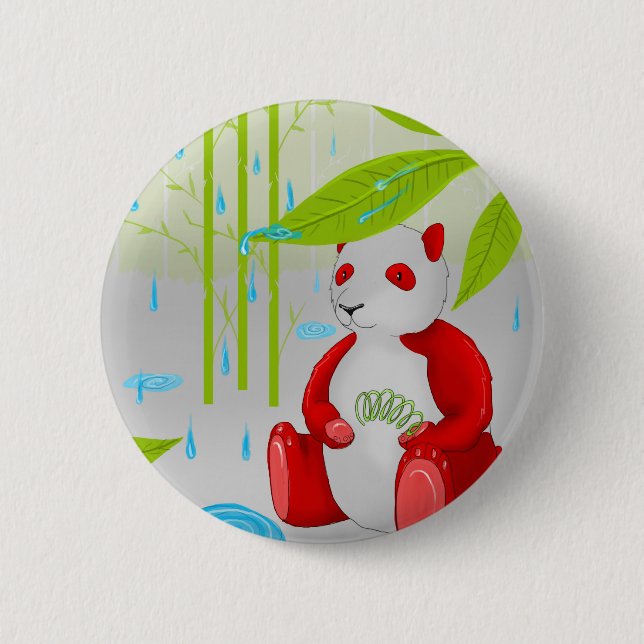 Red Panda Slinky Pinback Button (Front)