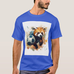 Red Panda Soccer Van Gogh Style gift gift T-Shirt