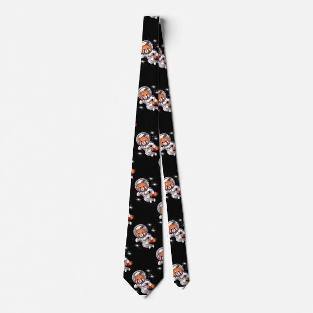 Red Panda Space Astronaut Neck Tie (Front)