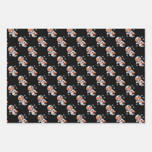 Red Panda Space Astronaut Wrapping Paper Sheets