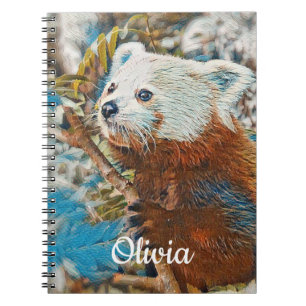 Red Panda Spiral notebook