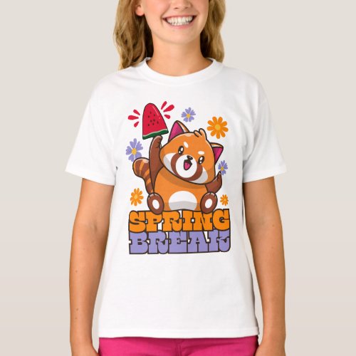 Red Panda Spring Break 2024 Watermelon Ice Cream T_Shirt