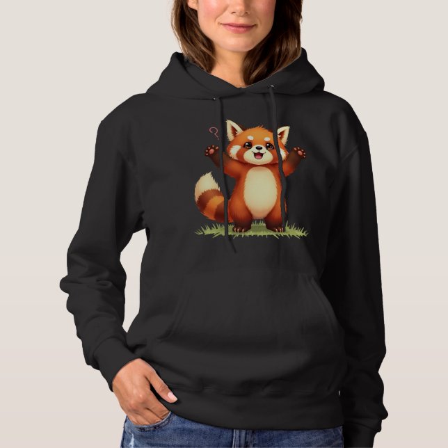 Red panda surprised hoodie (Front)