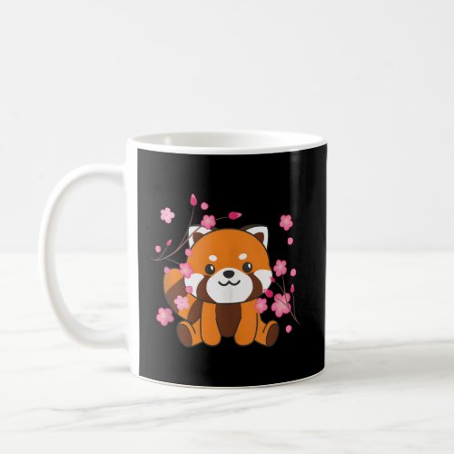 Red Panda Sweet Animals For Kawaii Cherry Blossoms Coffee Mug