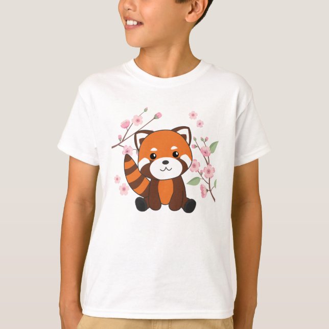 Red Panda Sweet Animals For Kawaii Kawaii T-Shirt (Front)