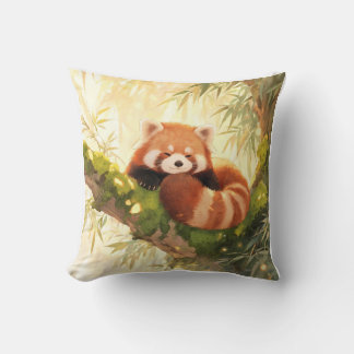 Red Panda Throw Pillow