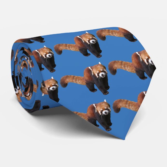 Red Panda Tie (Rolled)