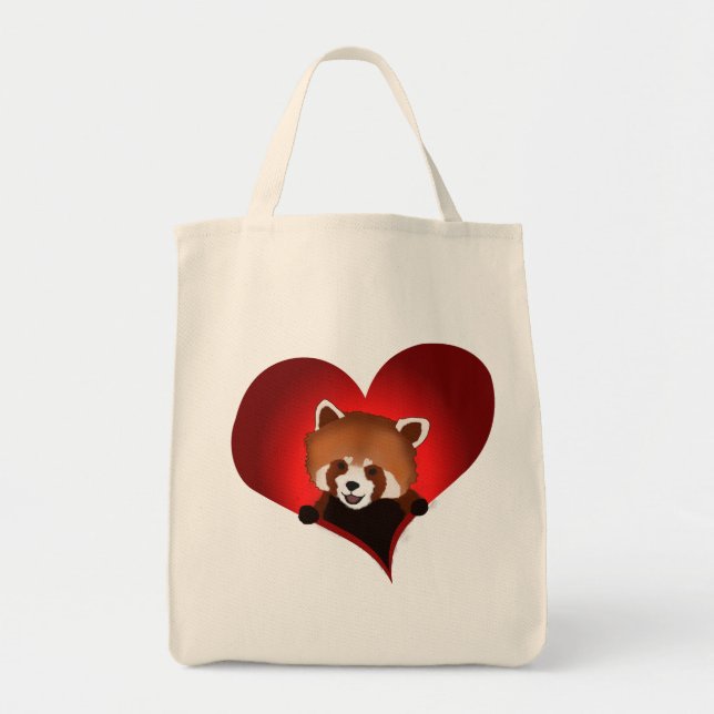 Red panda tote bag (Front)