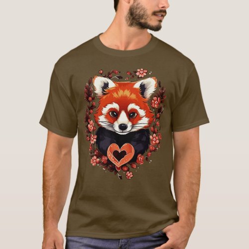Red Panda Valentine Day T_Shirt
