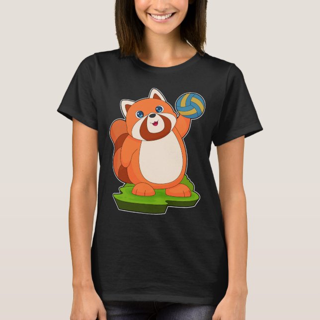 Red Panda Volleyball player Volleyball T-Shirt (Front)