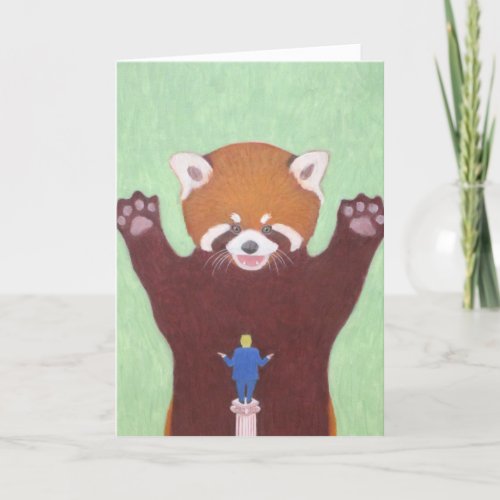 Red Panda vs Trump Greeting Card
