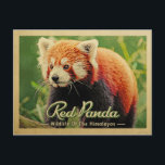 Red Panda - Wildlife Of The Himalayas Postcard<br><div class="desc">A fluffy red panda walks across this retro style design with the words "Red Panda,  Wildlife of the Himalayas" at the bottom.</div>