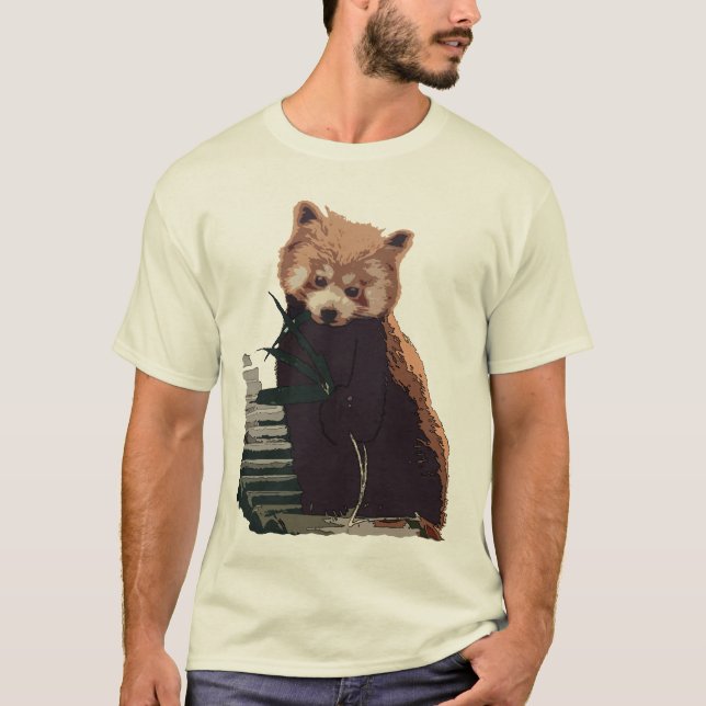 Red Panda with Leaves T-Shirt (Front)