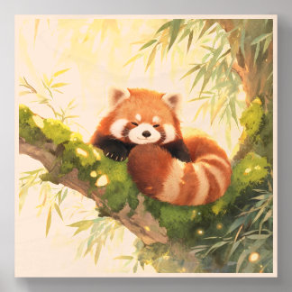 Red Panda Wood Photo Tile