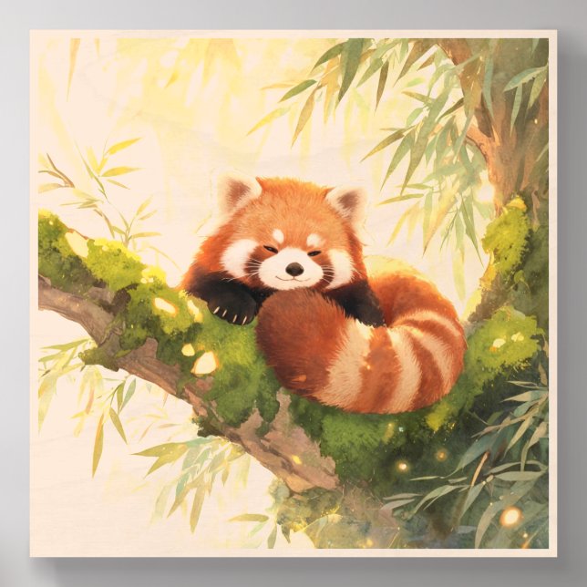 Red Panda Wood Photo Tile (Front Set)