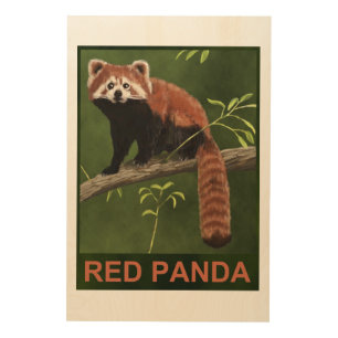 Red Panda Wood Wall Decor