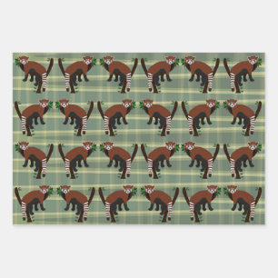 Red Panda Wrapping Paper Sheets