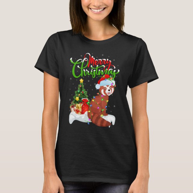 Red Panda   Xmas Decorations Santa Red Panda Chris T-Shirt (Front)