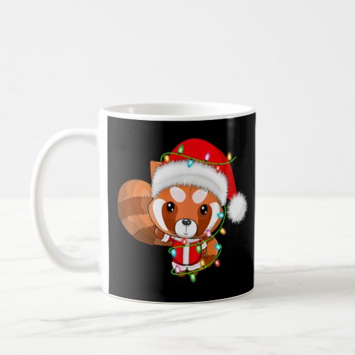 Red Panda Xmas Lighting Matching Santa Red Panda C Coffee Mug