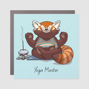 Red Panda Yoga Master Teacher Gift Animal Artwork Car Magnet