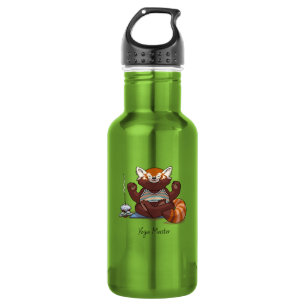 Red Panda Yoga Master Teacher Gift Animal Artwork Stainless Steel Water Bottle