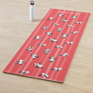 Red Panda Yoga Mat Custom Name Same on Both Sides