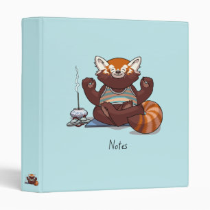 Red Panda Yoga Teacher Accessories Animal Artwork 3 Ring Binder