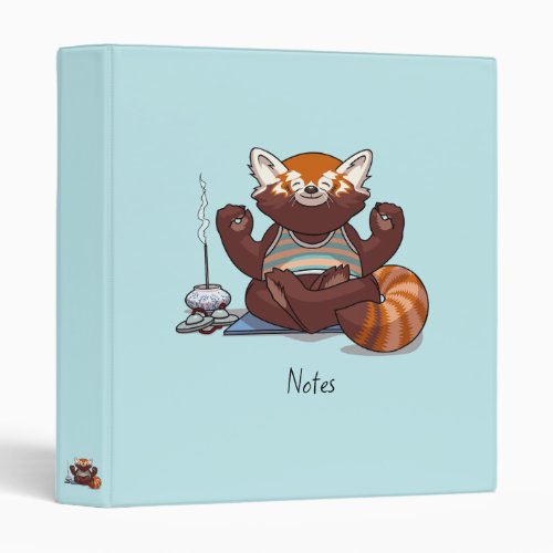 Red Panda Yoga Teacher Accessories Animal Artwork 3 Ring Binder