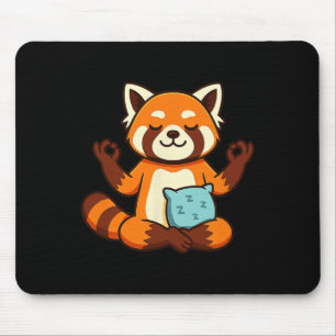 Red Panda Yoga Zen Meditation Design Mouse Pad