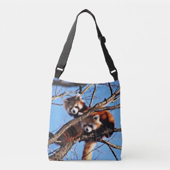 Red Pandas Adult Cloth Face Mask Crossbody Bag by MehrFarbeImLeben at Zazzle