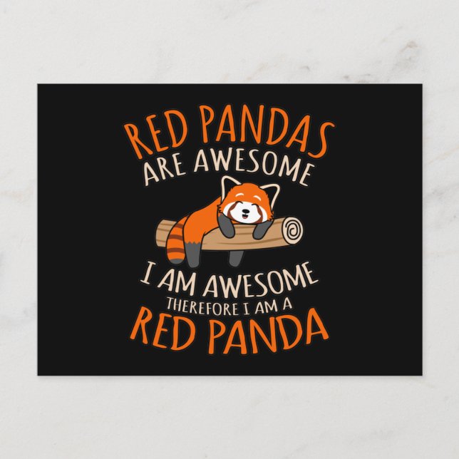 Red Pandas Are Awesome Cute Pet Animal Panda Lover Announcement Postcard (Front)