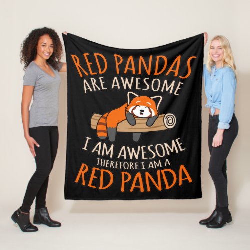Red Pandas Are Awesome Cute Pet Animal Panda Lover Fleece Blanket