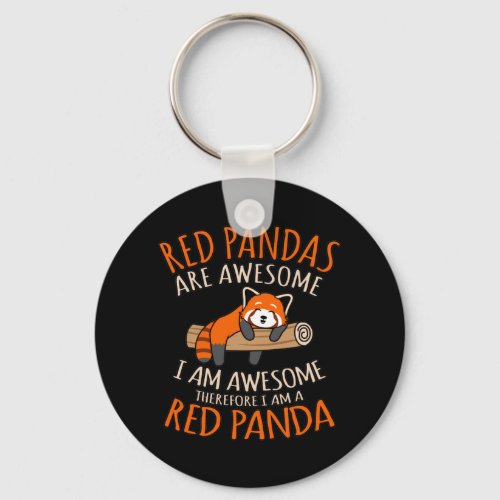 Red Pandas Are Awesome Cute Pet Animal Panda Lover Keychain