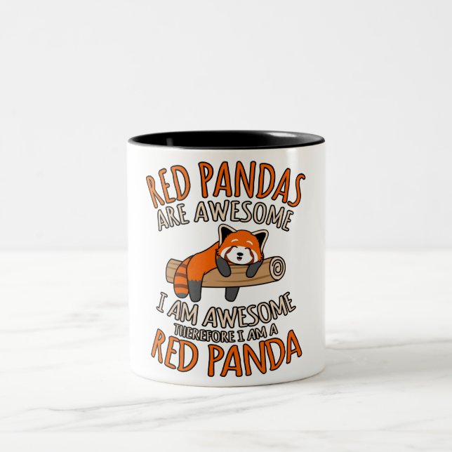Red Pandas Are Awesome Cute Pet Animal Panda Lover Two-Tone Coffee Mug (Center)