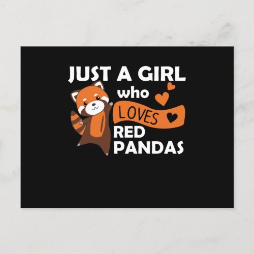 Red Pandas Girl Love Red Panda Kawaii Cute Animals Postcard