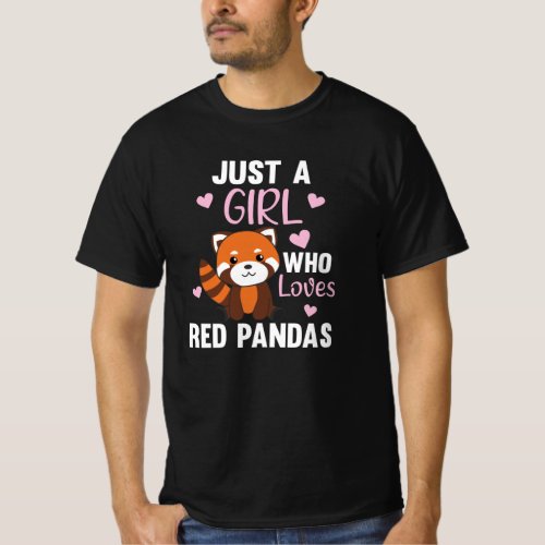 Red Pandas Girl Love Red Panda Kawaii Cute Animals T_Shirt