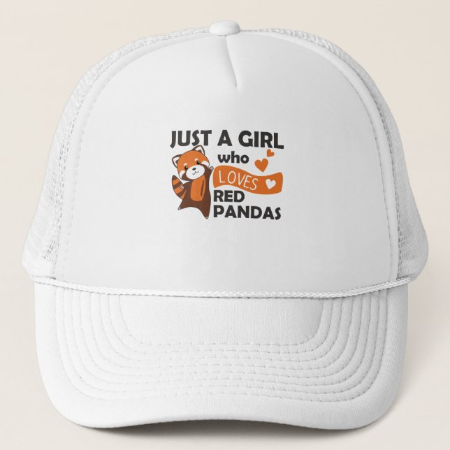 Red Pandas Girl Love Red Panda Kawaii Cute Animals Trucker Hat (Front)