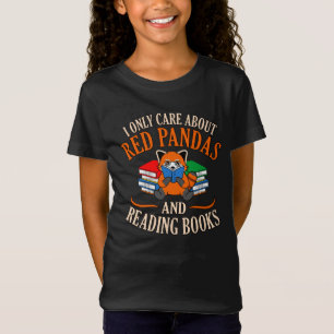 Red Pandas Reading Books Cute Pet Animal Panda Lov T-Shirt