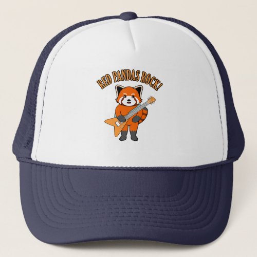 Red Pandas Rock Cute Pet Animal Panda Music Lover Trucker Hat
