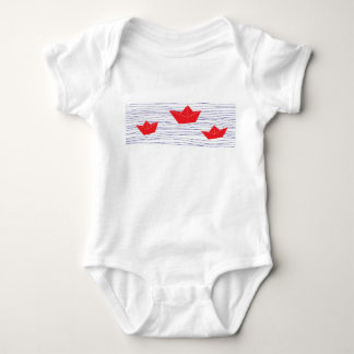 Red Paper Boats baby jumpsuit Bodysuit